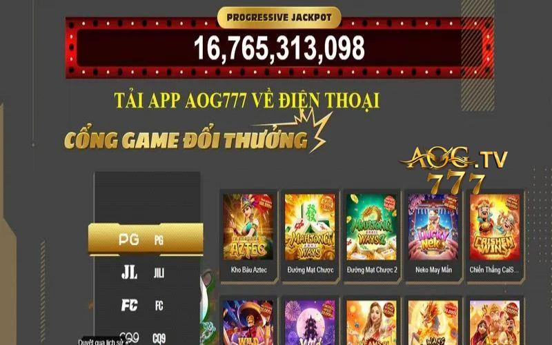 AOG777 app hấp dẫn với kho game đa dạng